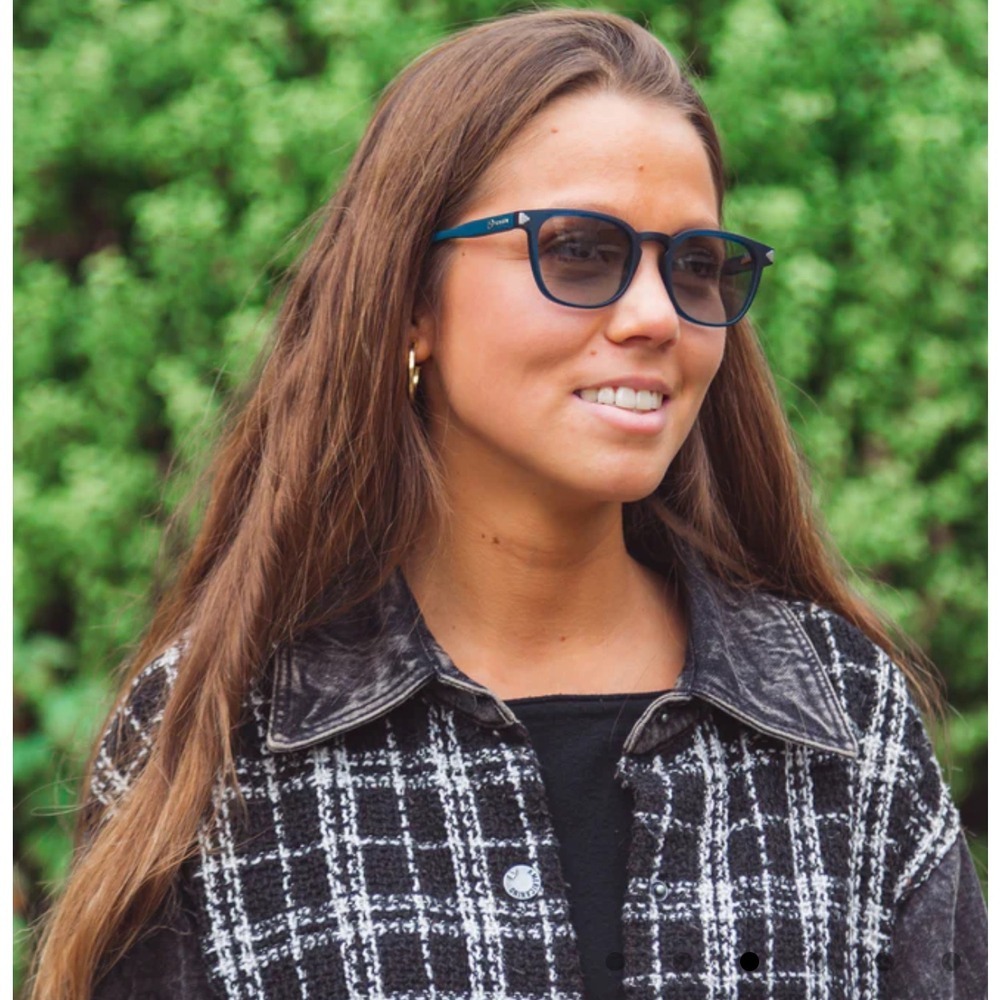 Karun Unisex Sunglasses‎ Breeze Dark Blue and with case cloth